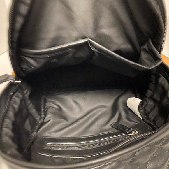 Steve Madden Mini Quilted Black Faux Leather Backpack - Picture 7 of 12